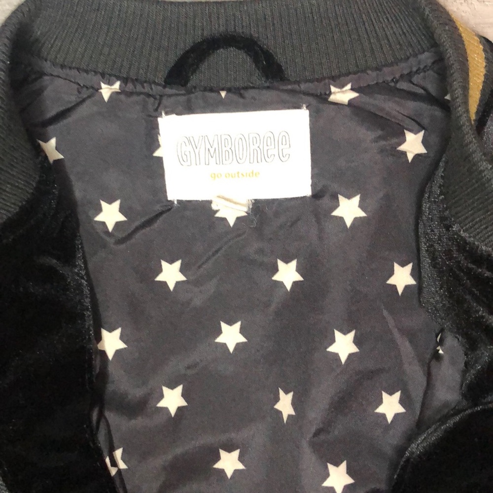 Gymboree Girls Black Velvet Bomber Jacket - Picture 2 of 4